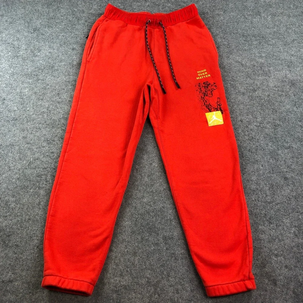 Jordan Mens Pants S Tapered Red Athletic Fit Streetwear Air Jumpman Sweatpants